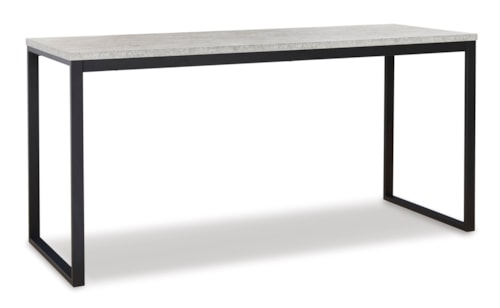 63" Metal Home Office Desk with Concrete-Look Top