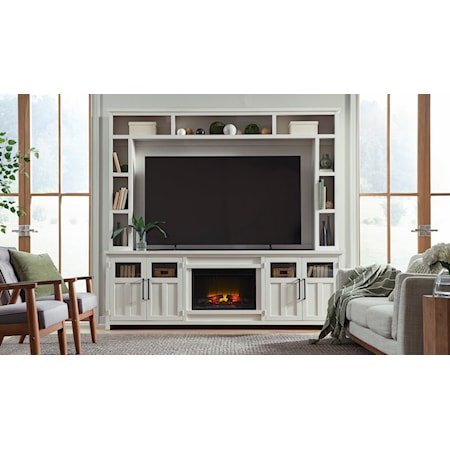 98&quot; Fireplace Console and Hutch