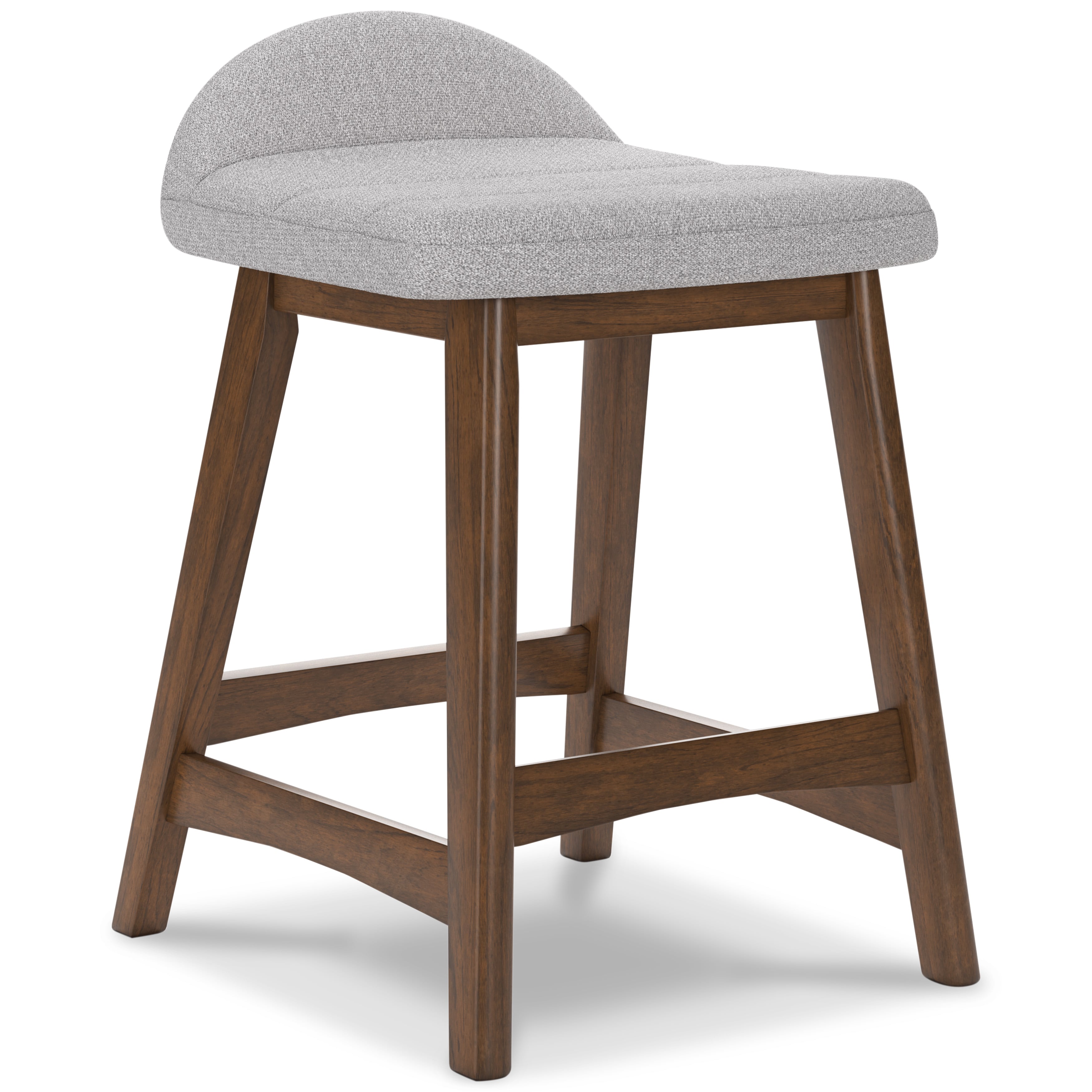 Signature Design by Ashley Lyncott D615 124 Counter Height Bar Stool in Gray Fabric Schewels Home Bar Bar Stools