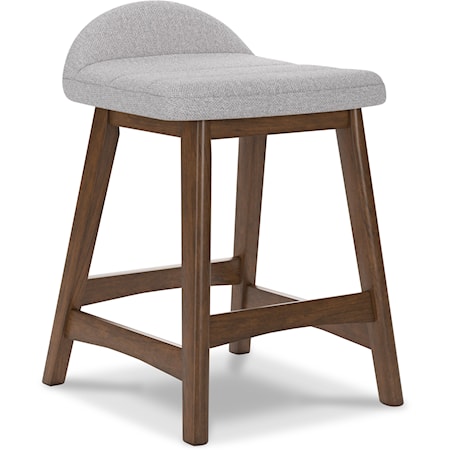 Counter Height Bar Stool in Gray Fabric