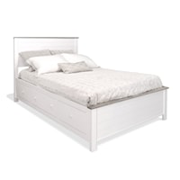 Full Panel Storage Shiplap Bed in Two-Tone Finish with 6 Drawers