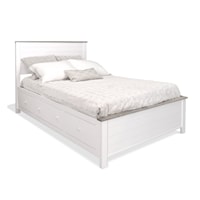 Queen Panel Storage Shiplap Bed in Two-Tone Finish with 6 Drawers