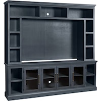Traditional 98" Console and Hutch with Wire Management