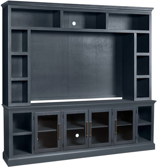 Traditional 98" Console and Hutch with Wire Management