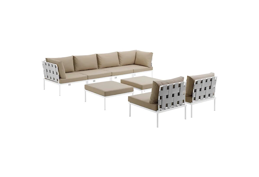 Harmony Outdoor 8 Piece Sectional Sofa Set by Modway at Value City Furniture
