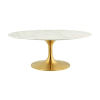42" Oval-Shaped Artifical Artificial Marble Coffee Table
