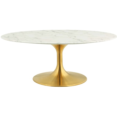 42" Oval-Shaped Artifical Coffee Table