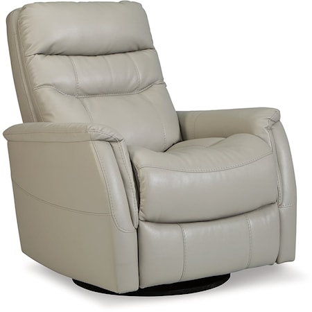Contemporary Faux Leather Swivel Glider Recliner
