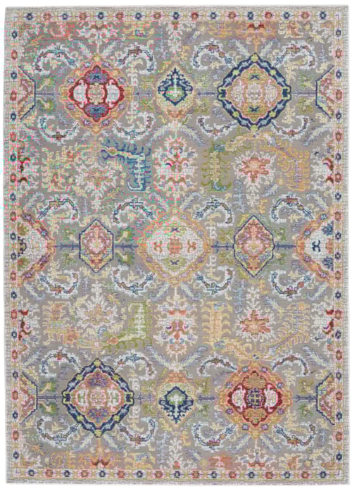 5'3" x 7'6" Grey/Multicolor Rectangle Rug