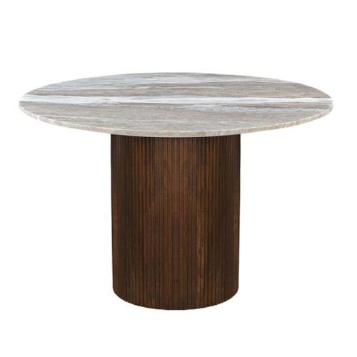 Contemporary Pedestal Table with Marble Top