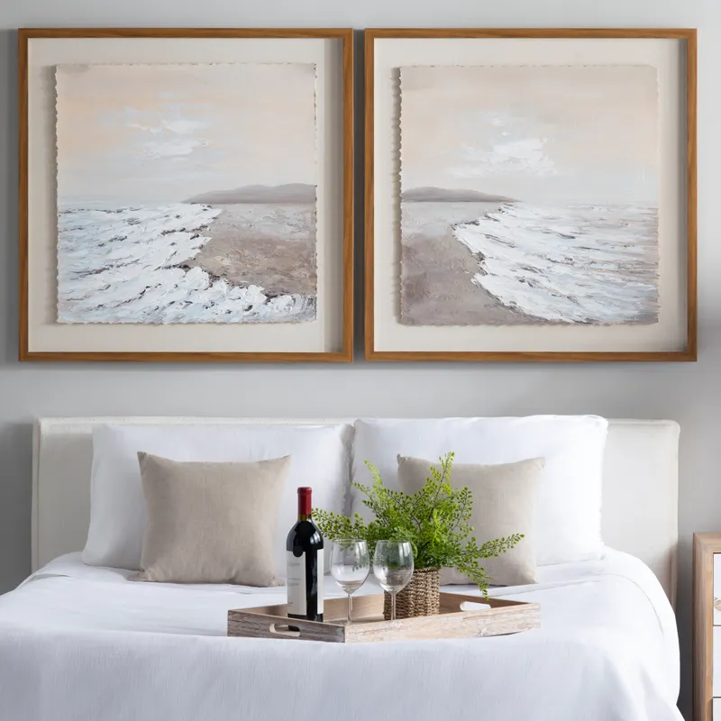 Sunny Shore - Canvas Painting - Set of 2