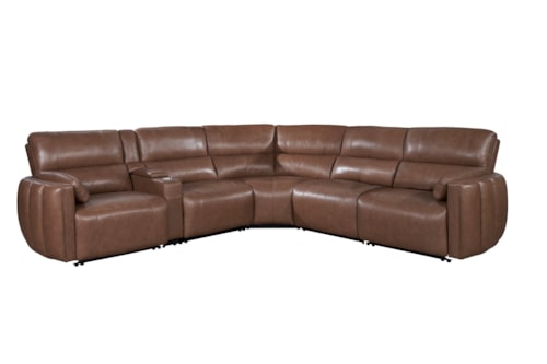 Transitional Power Reclining Sectional Sofa with Power Headrests