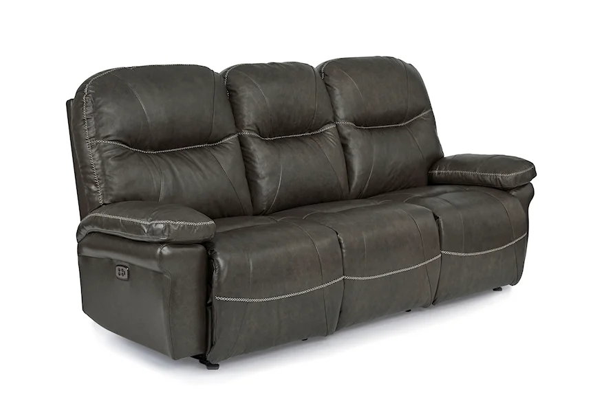 Leya Leather Power Space Saver Reclining Sofa by Best Home Furnishings at Conlin's Furniture