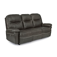 Casual Leather Power Space Saver Reclining Sofa