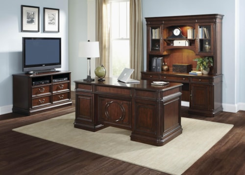 Traditional 3-pc. Office Group with Locking File Drawers