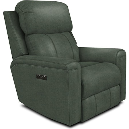 Transitional Minimum Proximity Recliner with Nailheads and Power Headrest