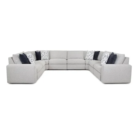 Contemporary 8-Piece Sectional Sofa with USB Ports