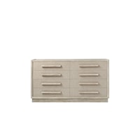 Contemporary 8-Drawer Dresser with Woven Fabric Accents