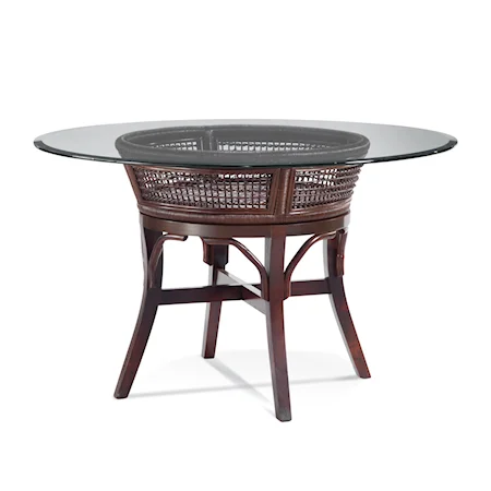 Boone 60" Round Glass Top Dining Table