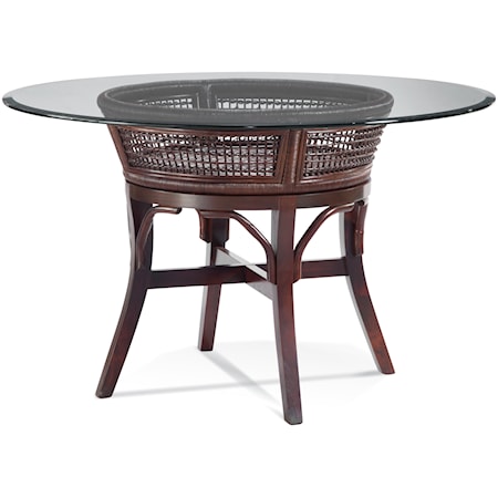 Boone 60" Round Glass Top Dining Table