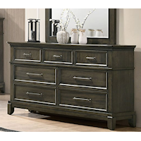 Traditional 7-Drawer Dresser with Crown Molding