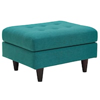 Empress Contemporary Upholstered Accent Ottoman - Teal