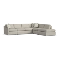 Contemporary Sectional Sofa with Slope Arms