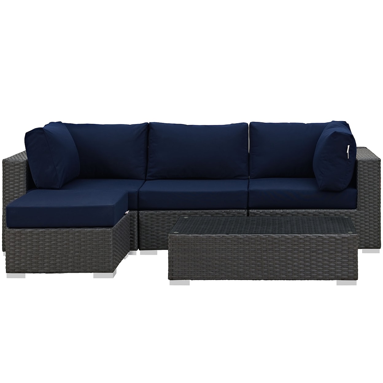 Modway Sojourn Outdoor 5 Piece Sectional Set