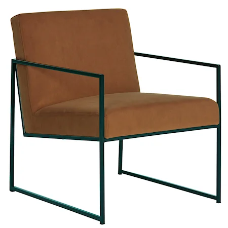 Metal Frame Accent Chair with Spice Velvet Fabric