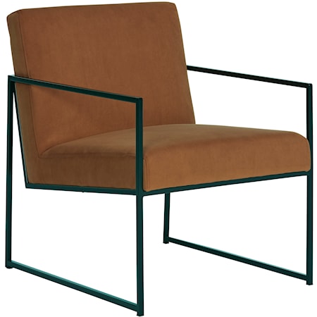 Metal Frame Accent Chair with Spice Velvet Fabric