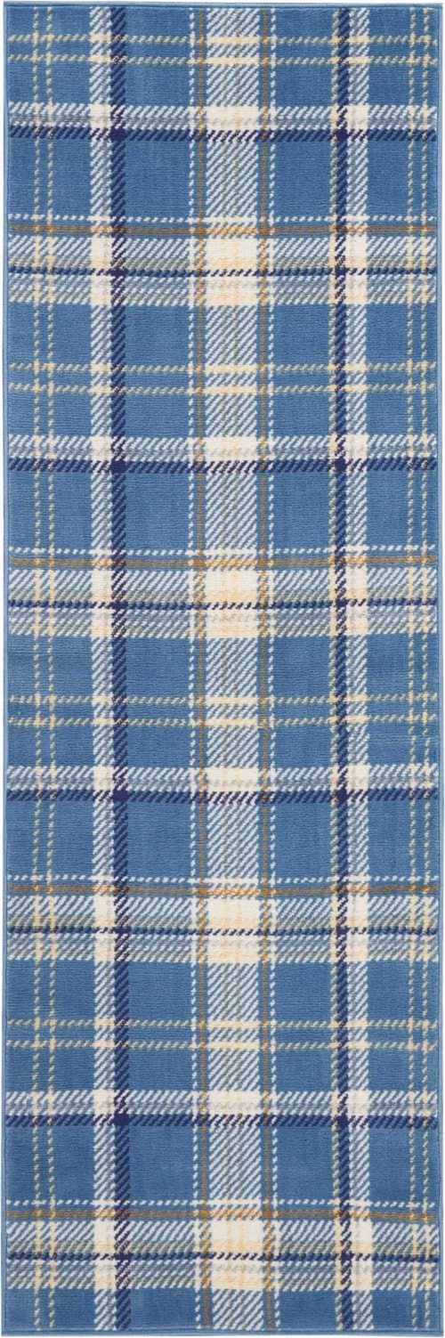 2'3" x 7'6" Blue Runner Rug