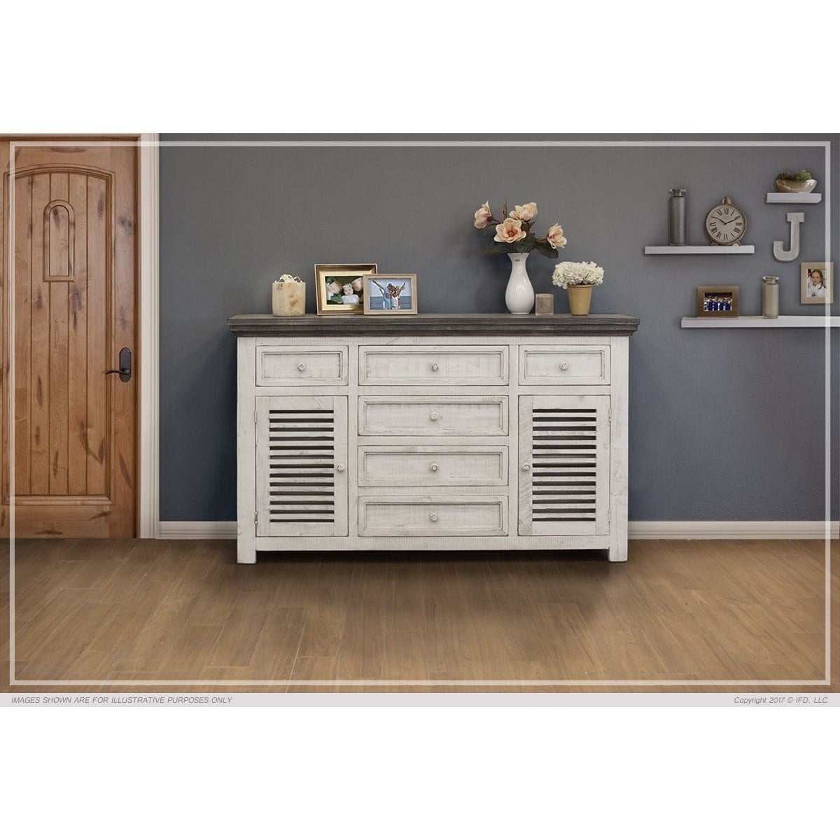 International Furniture Direct Stone 2-Door Buffet