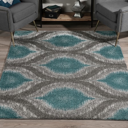 Teal 5'3"X7'7" Rug