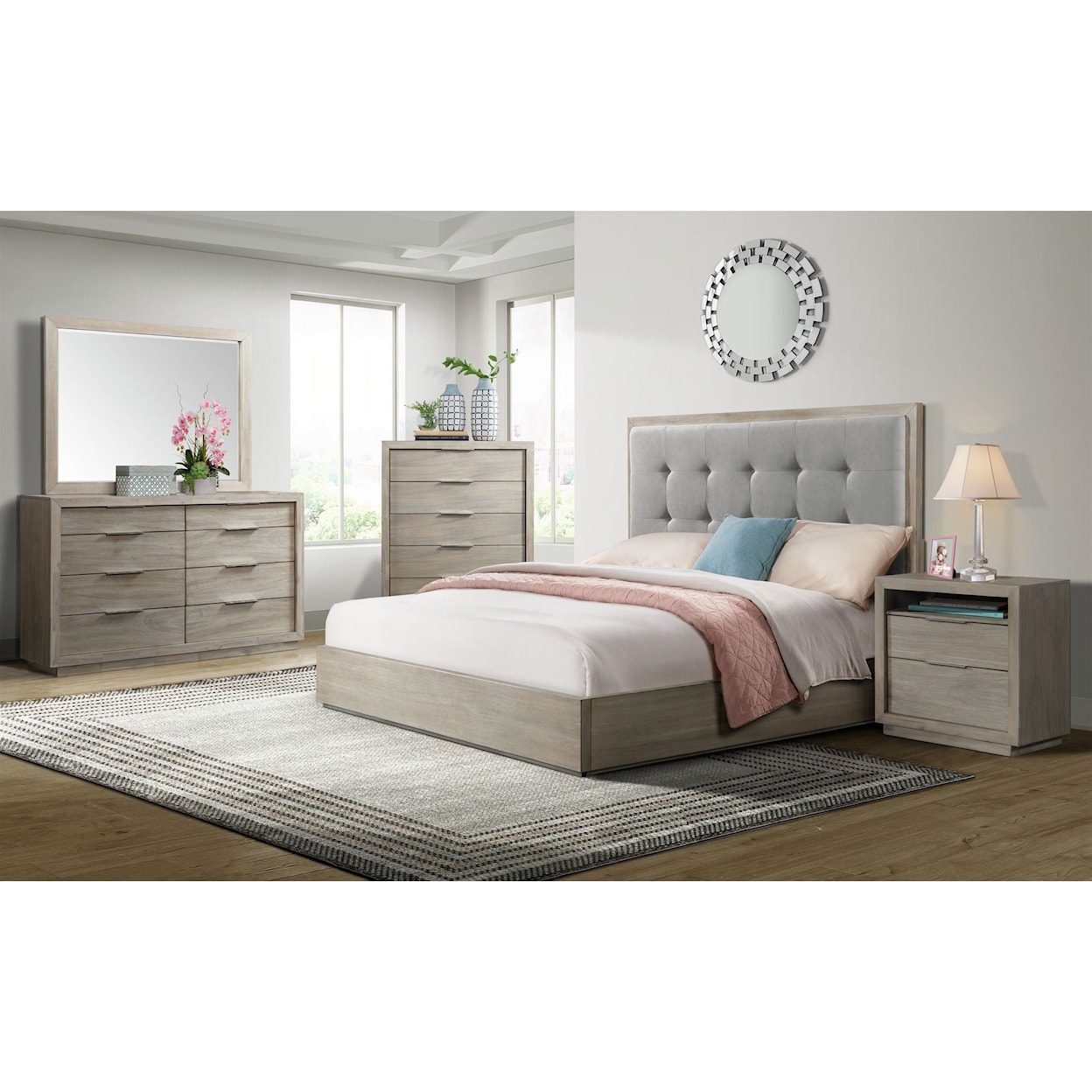 Elements International Arcadia 6PC King Panel Bedroom