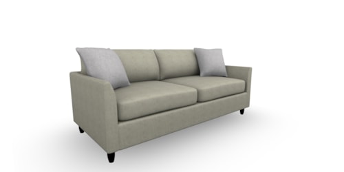 Contemporary Queen Memory Foam Stationary Sofa Sleeper with (2)Pillows