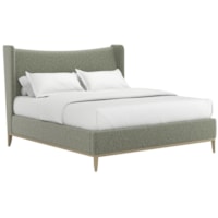Edwin Queen Wing Shelter Uph Bed-Celery