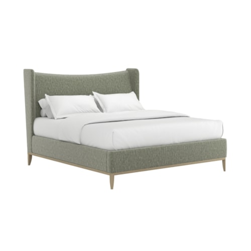 Edwin Queen Wing Shelter Uph Bed-Celery