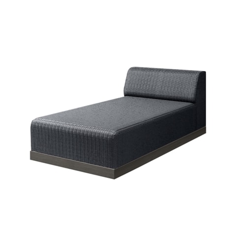 Padded Armless Chaise Section With Woven In Reticulated Foam - Coal / Smoke