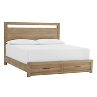 Contemporary California King Panel Storage Bed with Dual USB Ports