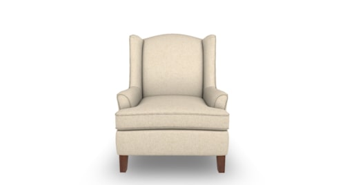 Mid-Century Modern Upholstered Wing Chair