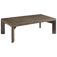 Contemporary Outdoor Teak Rectangular Cocktail Table