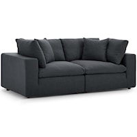 Down Filled Overstuffed 2 Piece Sectional Sofa Set