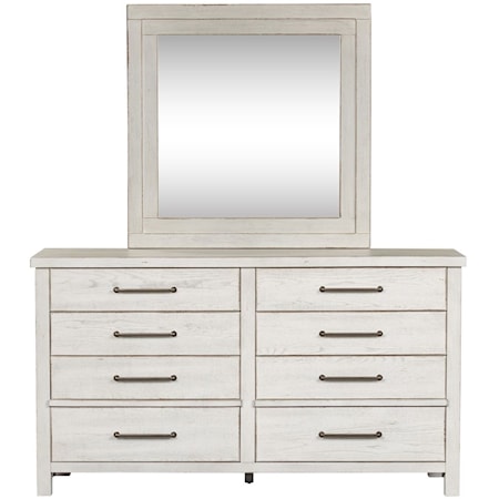 Dresser and Mirror Set