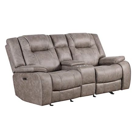 Transitional Manual Reclining Loveseat with Console