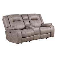 Transitional Manual Reclining Loveseat with Console