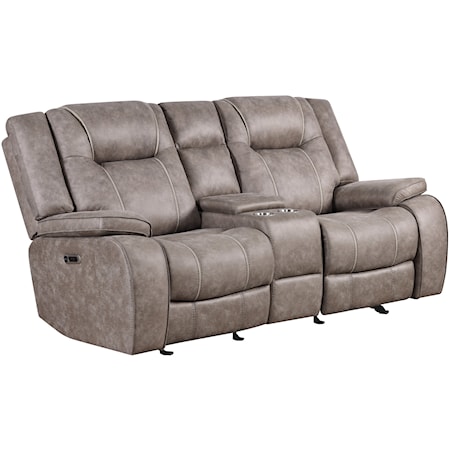 Manual Reclining Loveseat with Console