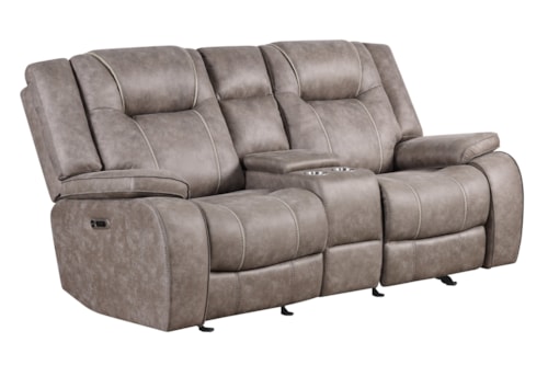 Transitional Manual Reclining Loveseat with Console