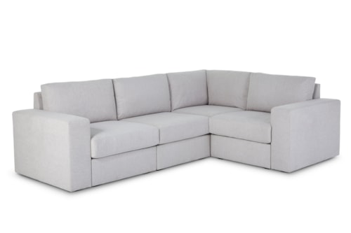 Flex 4-Seat Sectional Sofa with Wide Arm - Frost