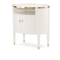 Traditional Side Table with Gold Hardware