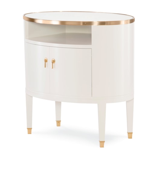 Traditional Side Table with Gold Hardware